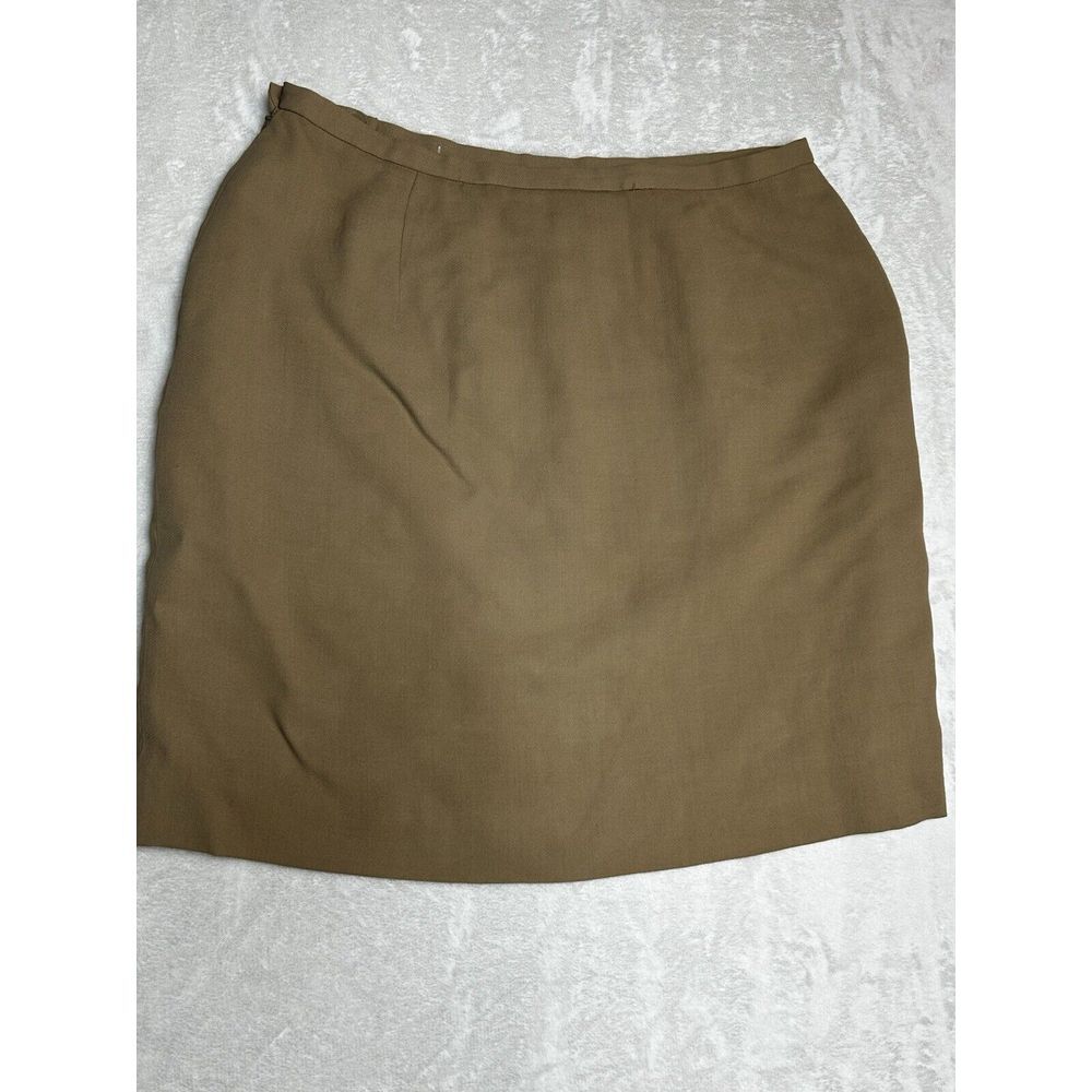 Jones New York Womens Size 16 Wool Blend Knee Length Beige Career Lined Skirt